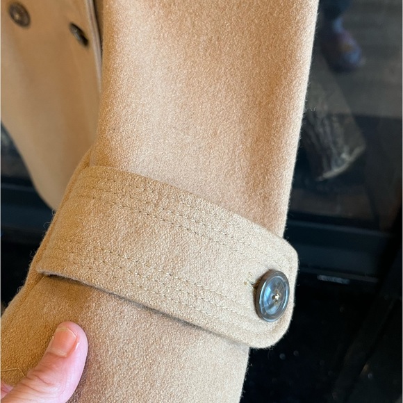 AK Anne Klein Wool Pea Coat Camel Winter Long - Picture 4 of 11